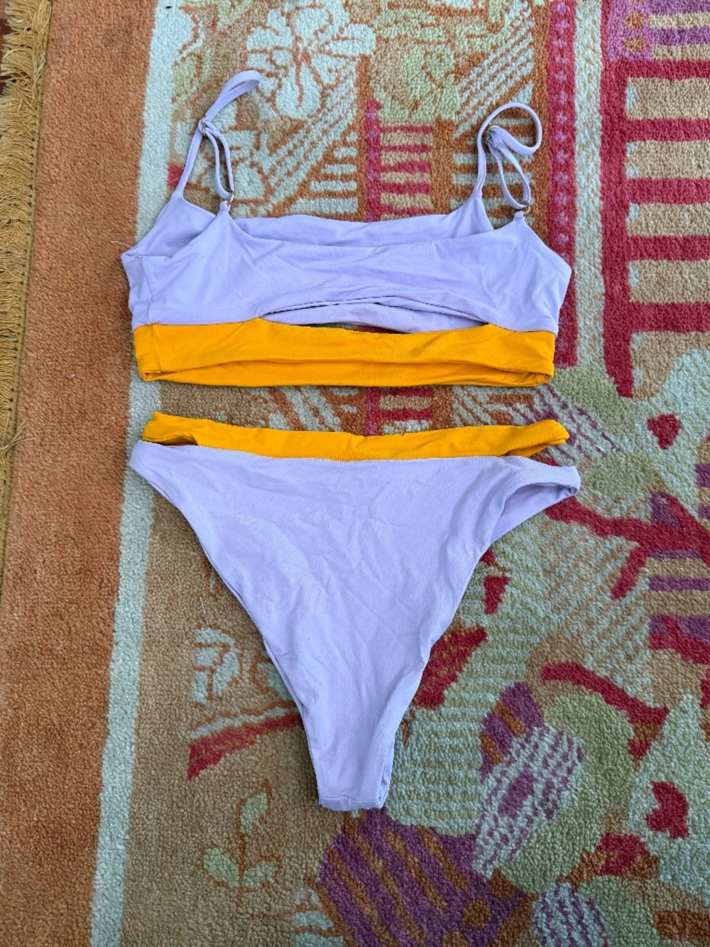 L*Space Medium M bitsy cut kelli cut out bikini lilac mando color swimsuit  - Picture 5 of 5